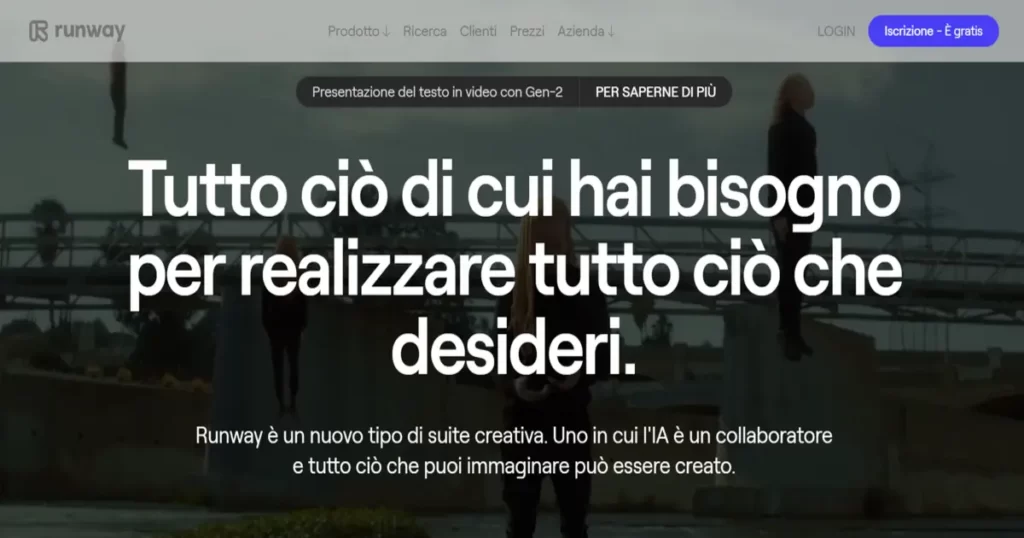 Runway una piattaforma di editing video che utilizza l’intelligenza computazionale per migliorare la qualità e l’efficienza dell’editing video